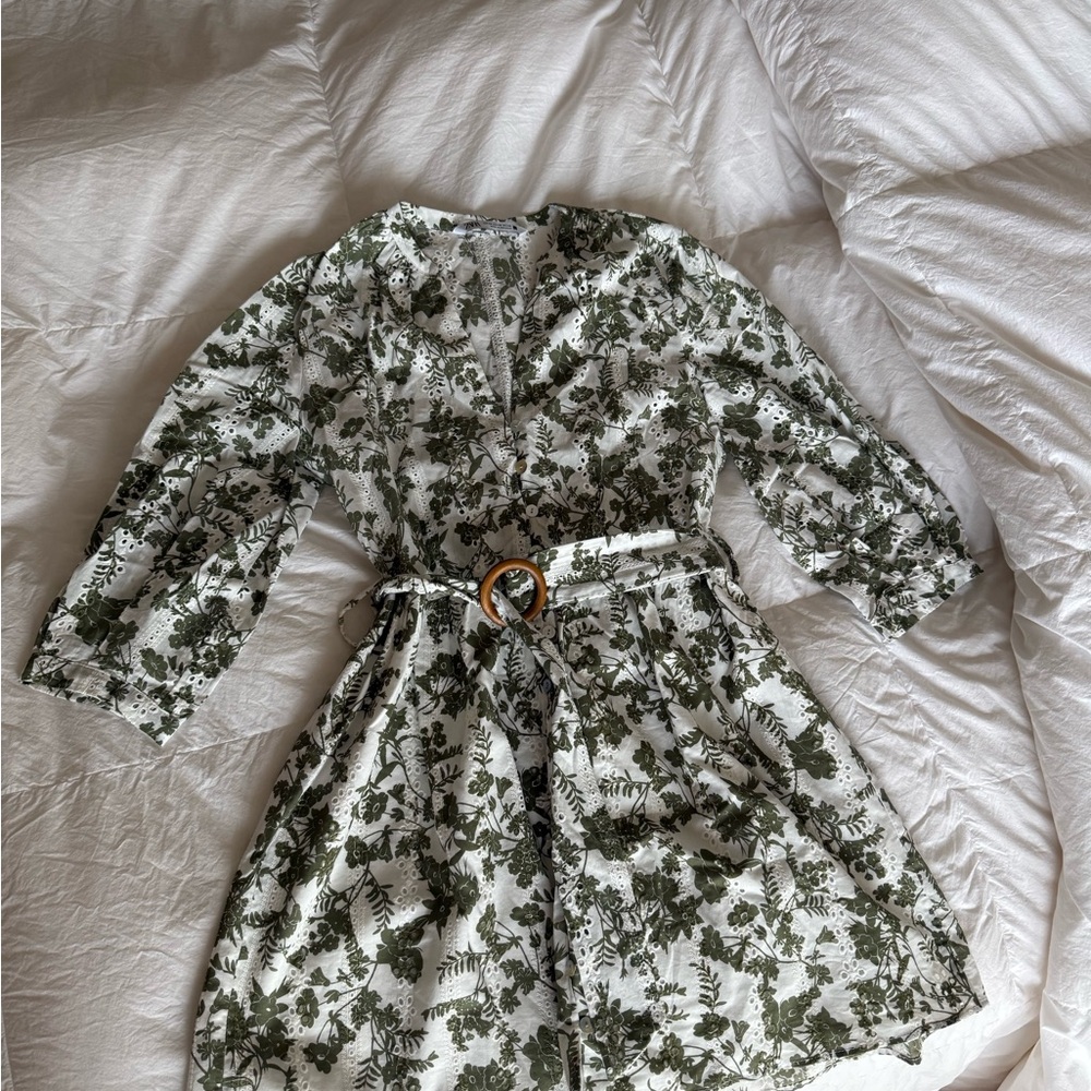 Cotton Floral Green Dress